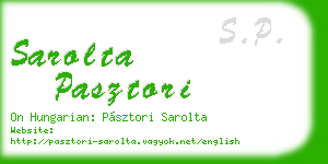 sarolta pasztori business card